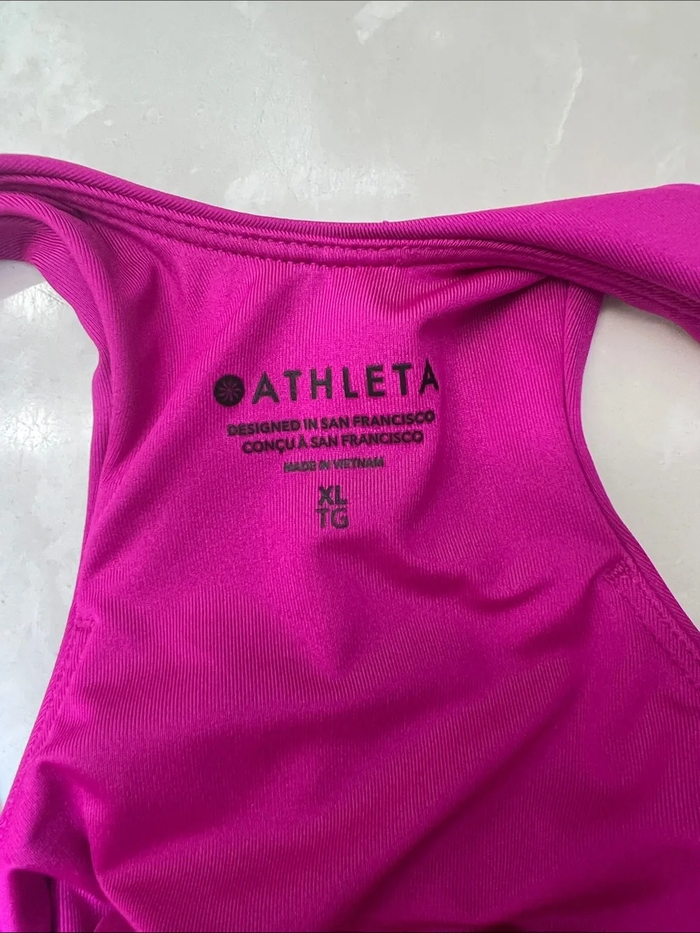 Athleta Conscious Crop Bikini Top A-C, Size XL, Electric Fuchsia, NWT